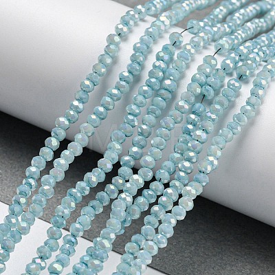 Opaque Baking Painted Glass Beads Strands DGLA-F002-03C-1