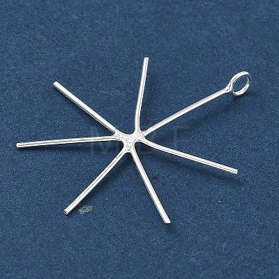 925 Sterling Silver 6 Claw Prongs Pendant Blank Cabochon Settings STER-D310-01S-1