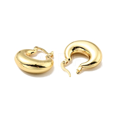 Rack Plating Brass Chunky Hoop Earrings for Women EJEW-G288-35D-G-1