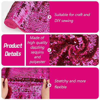 Polyester & PET Reversible Sequin Fabric DIY-WH0453-78A-1