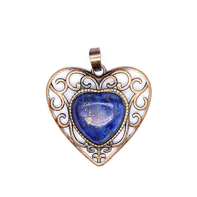 Retro Hollow Natural Lapis Lazuli Pendants PW-WGAB5DC-21-1