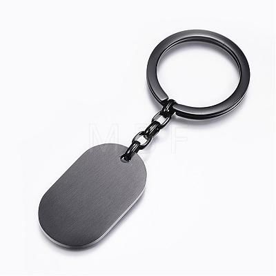 Rectangle 304 Stainless Steel Keychain KEYC-H014-03B-1