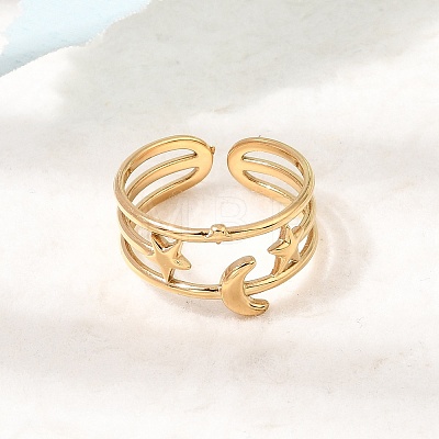 304 Stainless Steel Cuff Open Rings SA-CBAD22F-01G-F-1