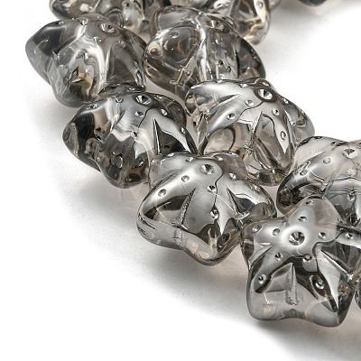 Pearl Luster Plated Electroplate Transparent Glass Beads Strands EGLA-G037-07A-PL01-1