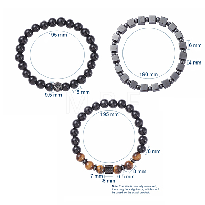 Unisex Stretch Bracelets Sets X-BJEW-JB04845-1
