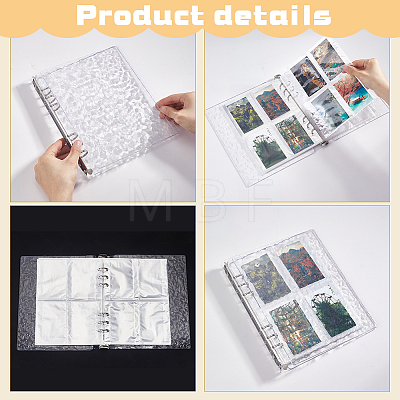 1 Bag Textured PP Plastic Photo Album with 10Pcs 4-Pocket Sleeves AJEW-GA0011-17-1