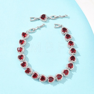 Platinum Tone Brass Micro Pave Cubic Zirconia Tennis Bracelets BJEW-B160-03P-07-1