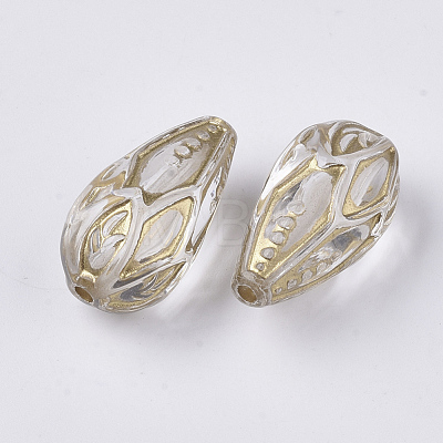 Transparent Plating Acrylic Beads PACR-T011-03-1