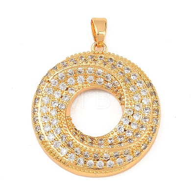 Brass Micro Pave Cubic Zirconia Pendants KK-K418-02G-1