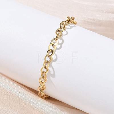 304 Stainless Steel Rolo Chain Bracelets for Women BJEW-Z152-01G-1