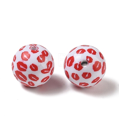 Printed Opaque Acrylic Beads AC-CBA6329-02B-01-1