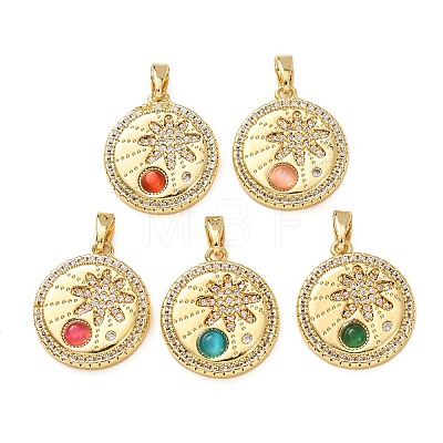 Brass Micro Pave Rhinestone Pendants KK-Z161-02G-1