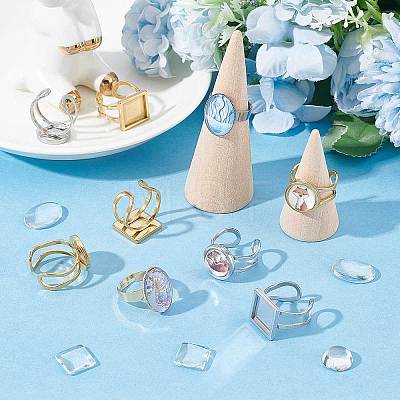 DIY Blank Dome Finger Ring Making Kit DIY-SC0021-11-1