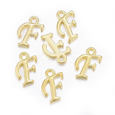 Golden Plated Alloy Letter Pendants PALLOY-J718-01G-F-1