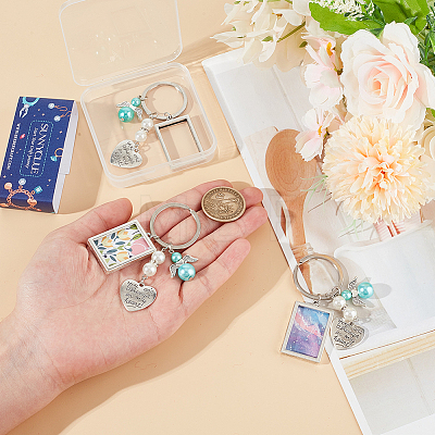 Wedding Bouquet Alloy & Glass Photo Charms DIY-SC0025-62B-1