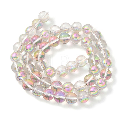 Transparent Electroplate Glass Beads Strands X-GLAA-T032-T8mm-C12-1