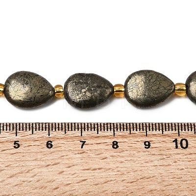 Natural Pyrite Beads Strands G-Z131-B01-01-1
