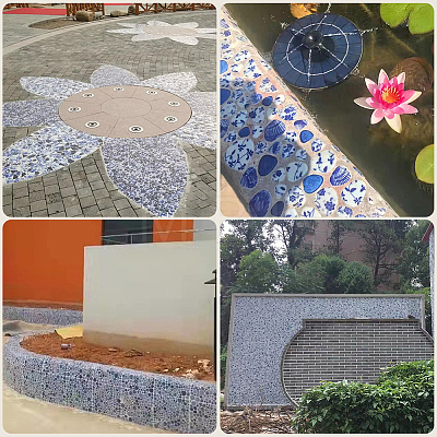 500G 4 Styles Porcelain Mosaic Tiles PORC-SP0001-18-1