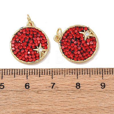 Brass Micro Pave Cubic Zirconia Pendants KK-C143-47G-02-1