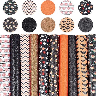 Halloween Printed PU Leather Fabric Sheet AJEW-WH0113-78-1