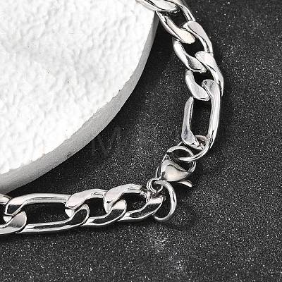 201 Stainless Steel Curb Chain Bracelets for Men STAS-T077-22A-01P-1