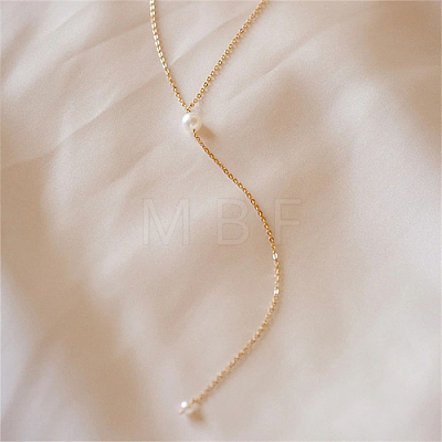 Stainless Steel Cable Chains Lariat Necklace PE9205-1-1