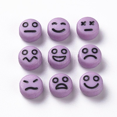 Opaque Medium Purple Acrylic Beads MACR-N008-42-C06-1