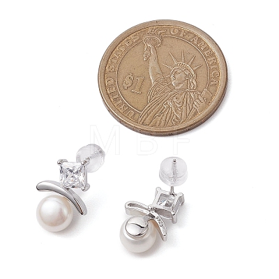 Natural Pearl Ear Studs EJEW-P286-25P-1