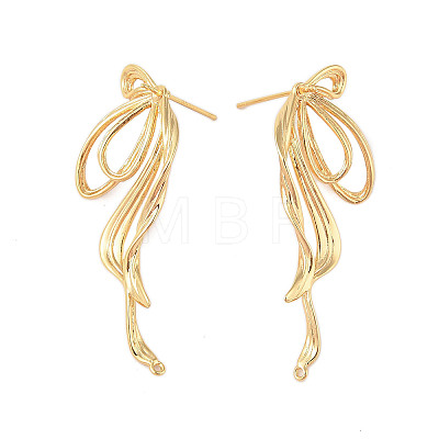 Brass Stud Earrings Findings EJEW-B063-01G-1