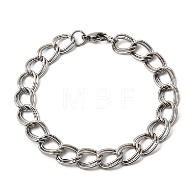 201 Stainless Steel Curb Chain Bracelets for Men STAS-T077-06P-1