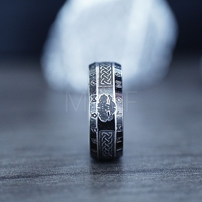 Viking Style Retro 304 Stainless Steel Finger Rings FS-WG40F7A-09-1