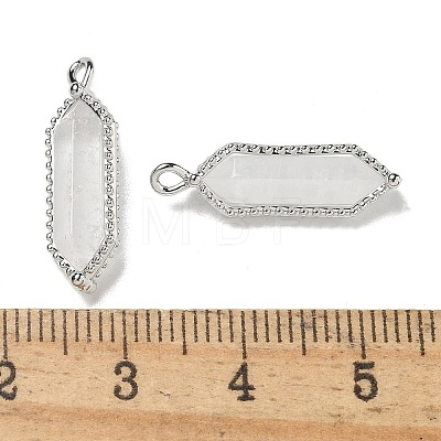 Natural Quartz Crystal Faceted Double Terminal Pointed Pendants G-G181-05P-04-1