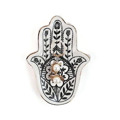 Porcelain Hamsa Hand  Jewelry Tray PW-WG44C07-01-1