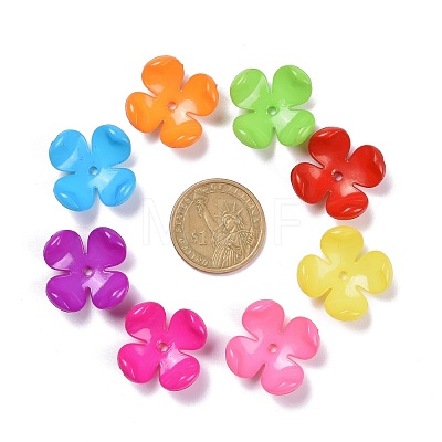 Opaque Acrylic Flower Bead Caps SACR-Q099-M19-1