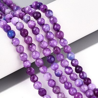 Dyed Natural White Jade Beads Strands G-T139-4mm-60-11-1