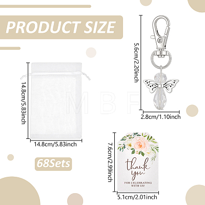 68Pcs Angel Glass & Alloy Pendant Decorations HJEW-UN00132-1