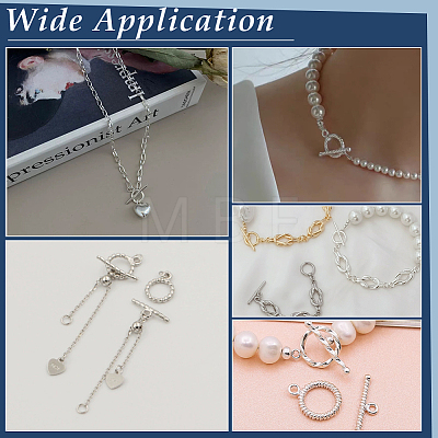 4Pcs 925 Sterling Silver Toggle Clasps STER-UN0001-48-1