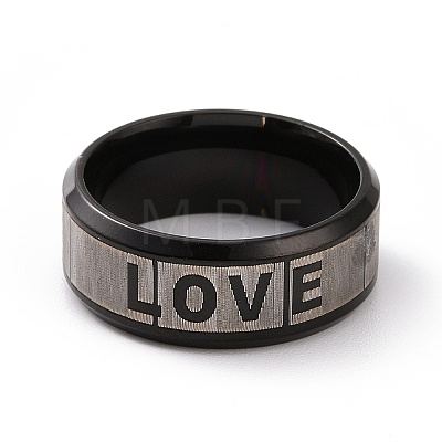 201 Stainless Steel  Word Love Finger Ring for Valentine's Day RJEW-I089-06EBP-1