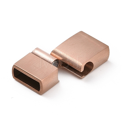 Ion Plating(IP) 304 Stainless Steel Rectangle Magnetic Clasps with Glue-in Ends STAS-E089-42RG-A-1