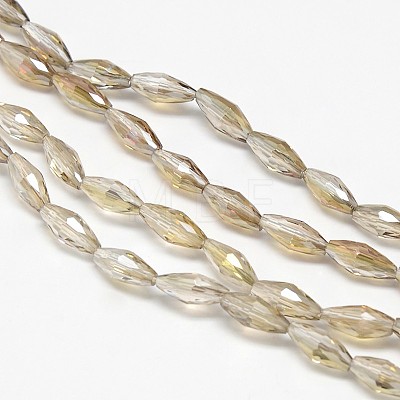 Electroplate Crystal Glass Rice Beads Strands EGLA-F042-A11-1