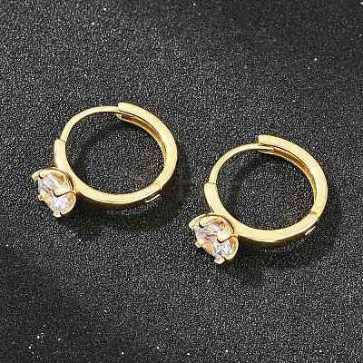 Brass Micro Pave Cubic Zirconia Hoop Earrings EJEW-P346-04G-02-1