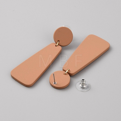 Acrylic Geometry Dangle Stud Earrings EJEW-WH0013-65C-1