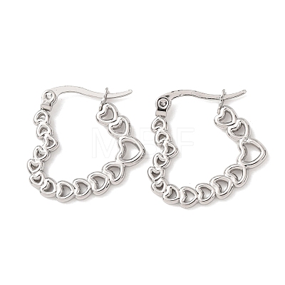 304 Stainless Steel Hoop Earrings EJEW-D364-01P-1