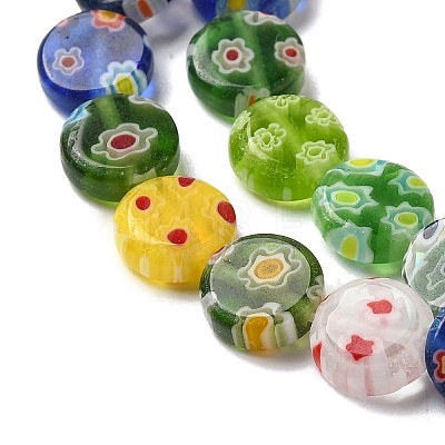 Handmade Millefiori Glass Heart Bead Strands LK-U001-02-1