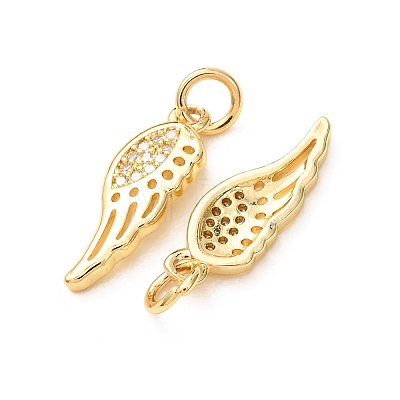 Brass Micro Pave Clear Cubic Zirconia Pendants CU-E003-18G-30-1