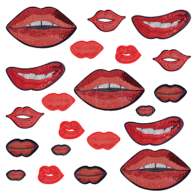21Pcs 7 Styles Computerized Embroidery Polyester Sew on Patches PATC-PH0001-87-1