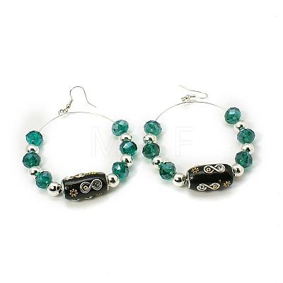 Fashion Basketball Wives Glass Earrings EJEW-MSMC001-3-1