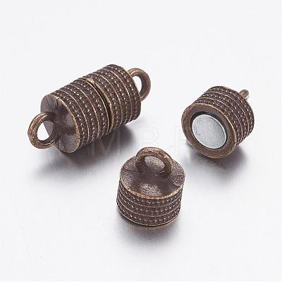 Tibetan Style Alloy Magnetic Clasps with Loops PALLOY-F185-03AB-1