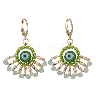 Handmade Evil Eye Lampwork Leberback Earrings EJEW-MZ00352-01-1