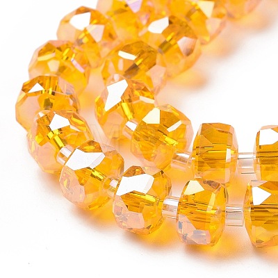 Electroplate Transparent Glass Beads Strands EGLA-H101-03C-1